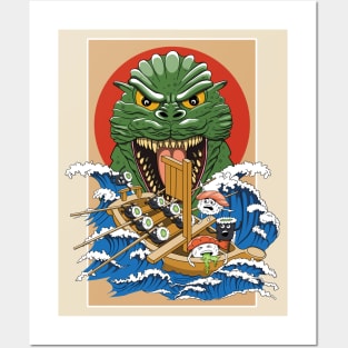 Sushi Lover Dragon Posters and Art